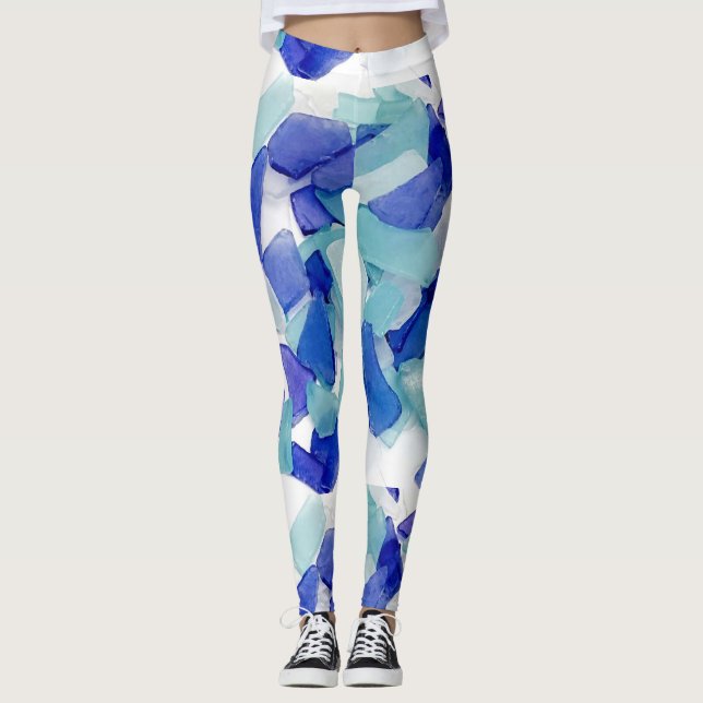 Sea glass leggings / yoga pants (Front)