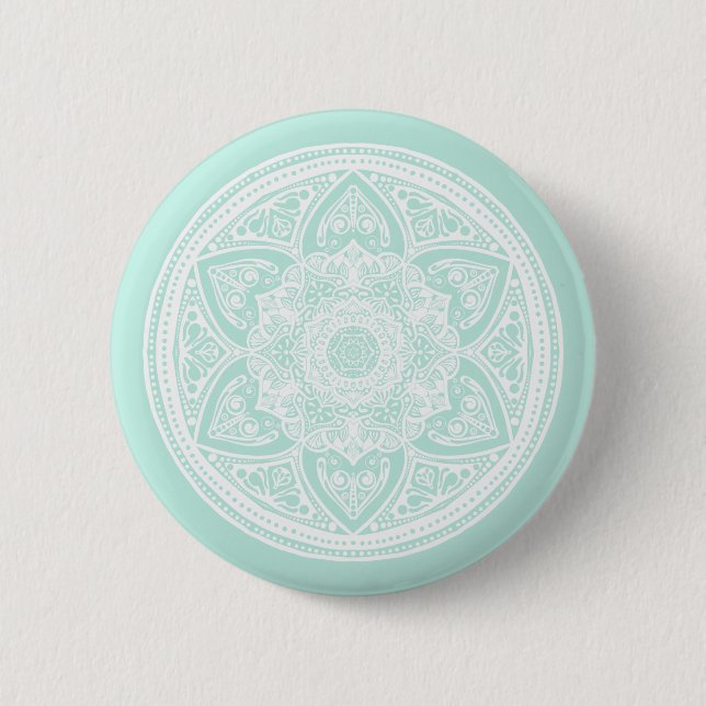 Sea Glass Mandala 2 Inch Round Button (Front)