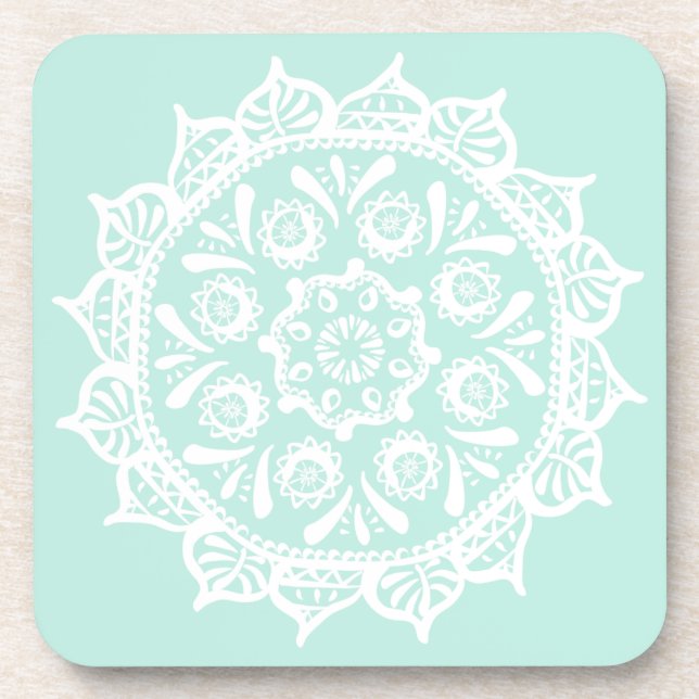 Sea Glass Mandala Coaster (Front)