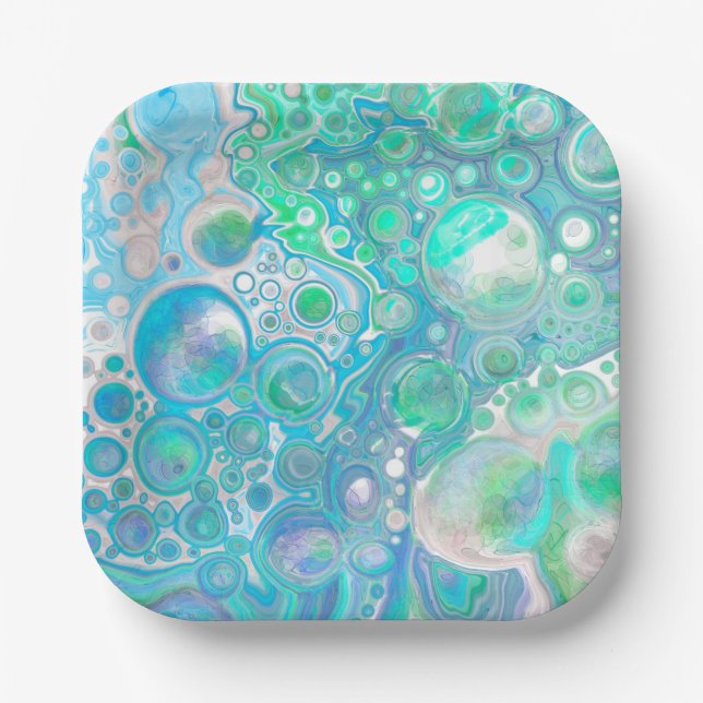 Sea Glass Marble    Paper Plate (Front)