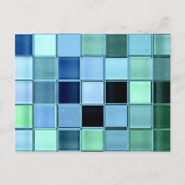 Sea Glass Mosaic Postcard ~ custom unique design (Front)