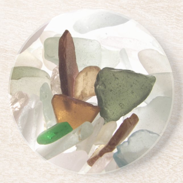 Sea Glass or Beach Glass Coaster (Front)