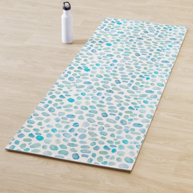 Sea Glass Pattern Coastal Yoga Mat (In Situ)
