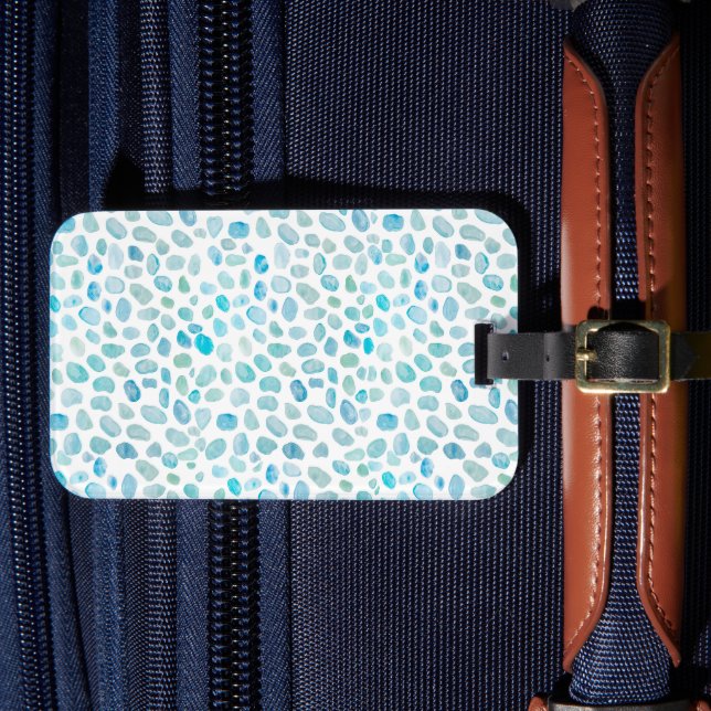 Sea Glass Pattern Nautical Coastal Pattern Luggage Tag (Front Insitu 4)