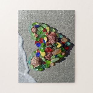 Sea glass rare bright colours photo jigsaw puzzle