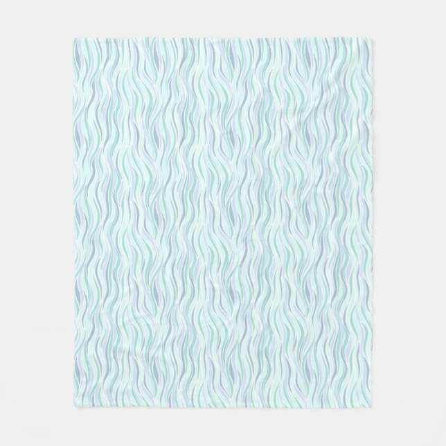 Sea Glass Waves Fleece Blanket (Front)