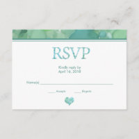 Sea Glass Wedding RSVP Card