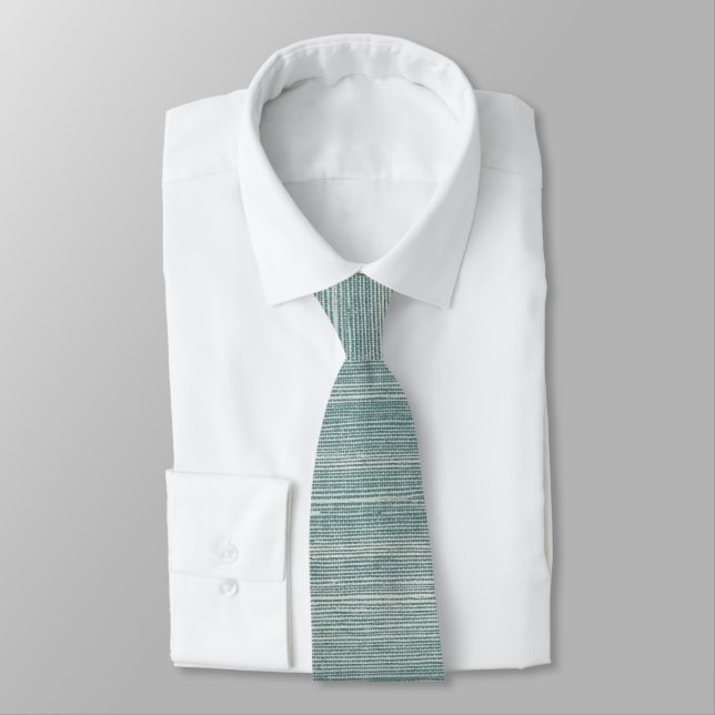 Sea Grass Pattern Coastal Turquoise Pebble Tie (Tied)