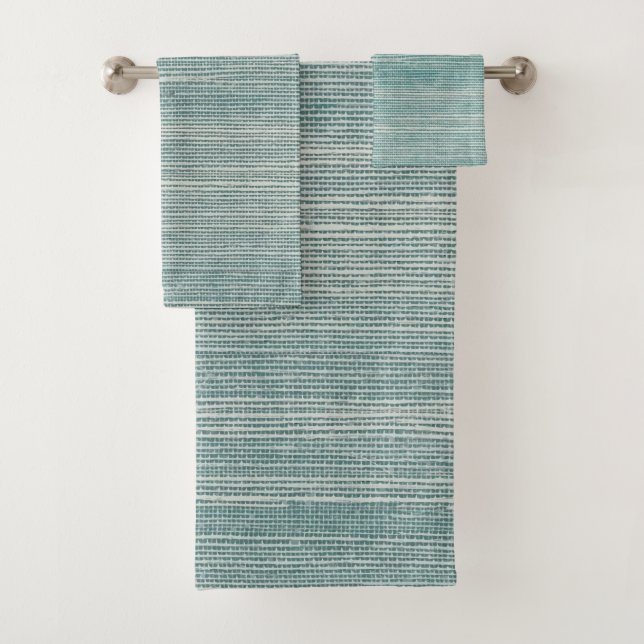 Sea Grass Turquoise Pattern Beach Bath Towel Set (Insitu)