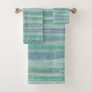 Sea Grass Turquoise Pattern Beach Bath Towel Set