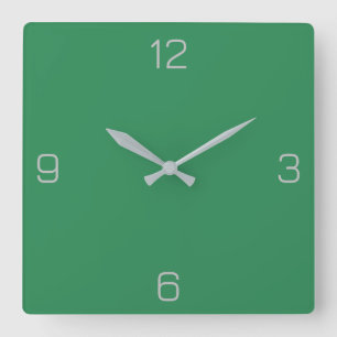 Sea Green 2E8B57 Colour - With Option to Add Name Square Wall Clock