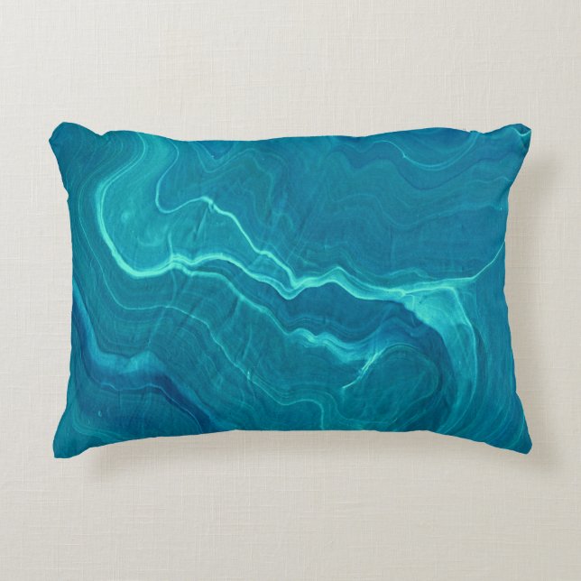 Sea Green Agate Marble Abstraction  Accent Pillow (Front)