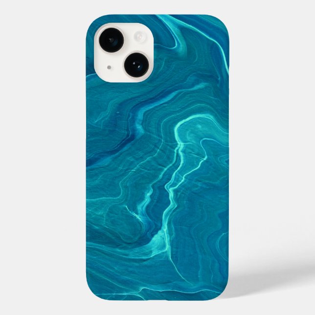 Sea Green Agate Marble Abstraction Case-Mate iPhone Case (Back)