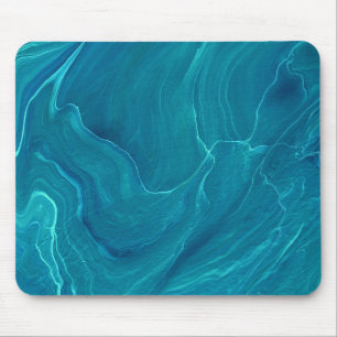 Sea Green Agate Marble Abstraction  Mouse Pad