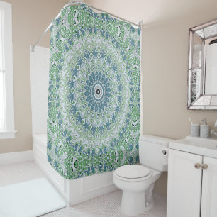 Sea Green and Blue Coastal Mandala Pattern