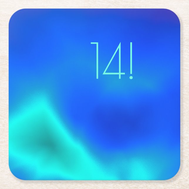 Sea Green and Blue Paper Coaster (Front)