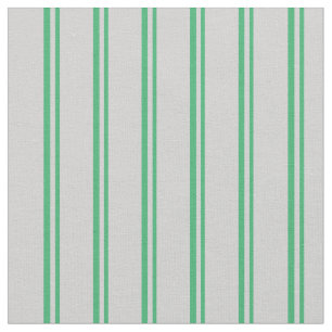 Sea Green and Light Grey Coloured Stripes Pattern Fabric