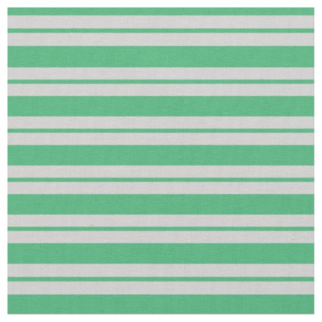 Sea Green and Light Grey Lined Pattern Fabric (Close Up)
