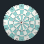 Sea Green And White Dartboard<br><div class="desc">Sea Green And White Dart Board</div>