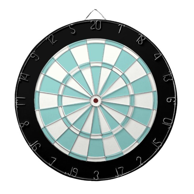Sea Green Black And White Dartboard (Front)