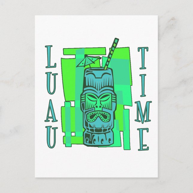 Sea Green & Blue Luau Postcard (Front)