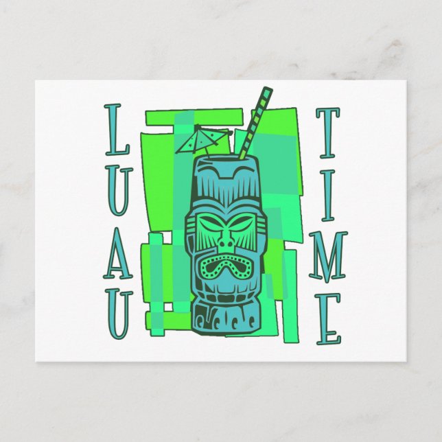 Sea Green & Blue Luau Postcard (Front)
