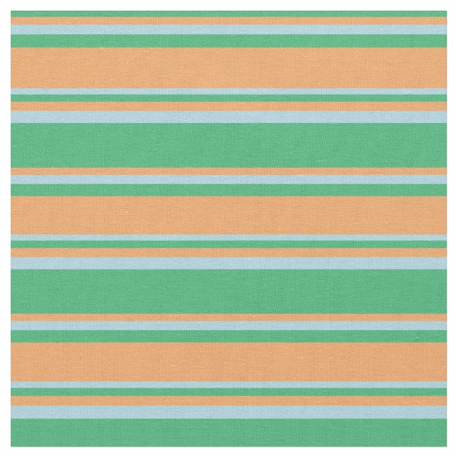 Sea Green, Brown, and Light Blue Pattern Fabric (Close Up)