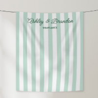 Sea Green Cabana Stripe Personalized Wedding