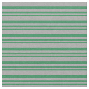 Sea Green & Dark Grey Coloured Stripes Pattern Fabric