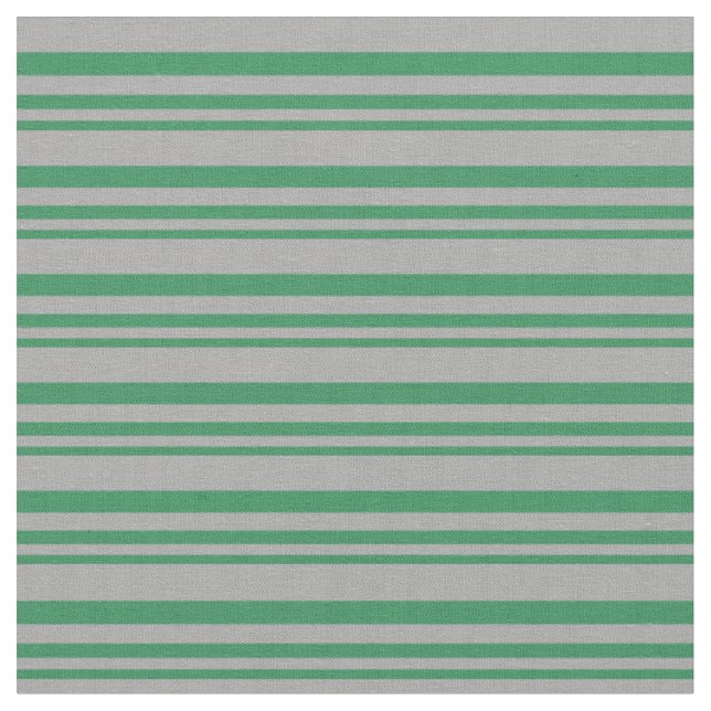 Sea Green & Dark Grey Coloured Stripes Pattern Fabric (Close Up)