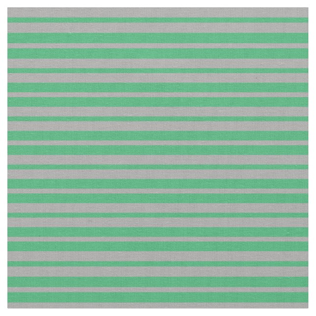 Sea Green & Dark Grey Lined/Striped Pattern Fabric (Close Up)