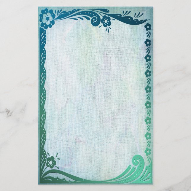 Sea Green Fantasy Stationery (Front)