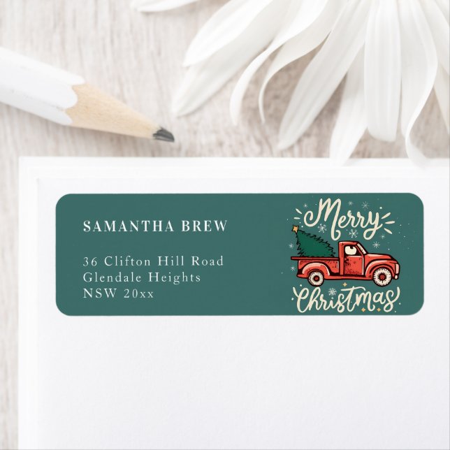 Sea Green Festive Farm Truck & Christmas Tree (En situation)
