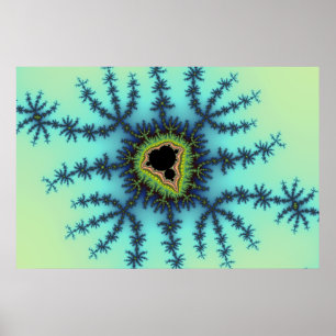 Sea Green Fractal Poster