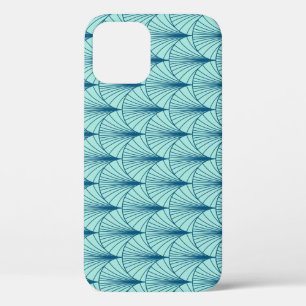 Sea Green Geometric: Fan Pattern. iPhone 12 Case