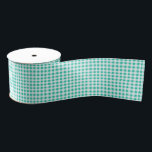 Sea Green Gingham Grosgrain Ribbon<br><div class="desc">Grosgrain ribbon shown in a country sea green and white gingham print. 
Customize this item or buy as is.



stock image</div>