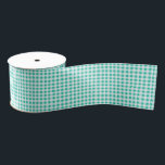 Sea Green Gingham Grosgrain Ribbon<br><div class="desc">Grosgrain ribbon shown in a country sea green and white gingham print. 
Customize this item or buy as is.



stock image</div>