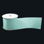 Sea Green Gingham Satin Ribbon<br><div class="desc">Satin ribbon shown in a country sea green and white gingham print. 
Customize this item or buy as is.



stock image</div>