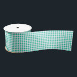 Sea Green Gingham Satin Ribbon<br><div class="desc">Satin ribbon shown in a country sea green and white gingham print. 
Customize this item or buy as is.



stock image</div>