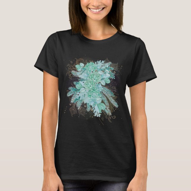 Sea green girly collage T-Shirt (Front)