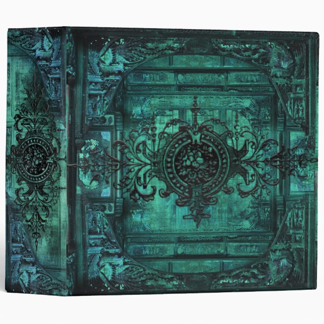Sea Green Gothic Victorian Ancient Tome Binder (Front/Spine)