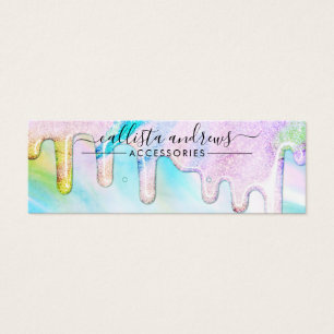 Sea Green Holographic Glitter Drips Earring