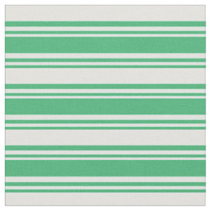 Sea Green & Light Cyan Lined Pattern Fabric