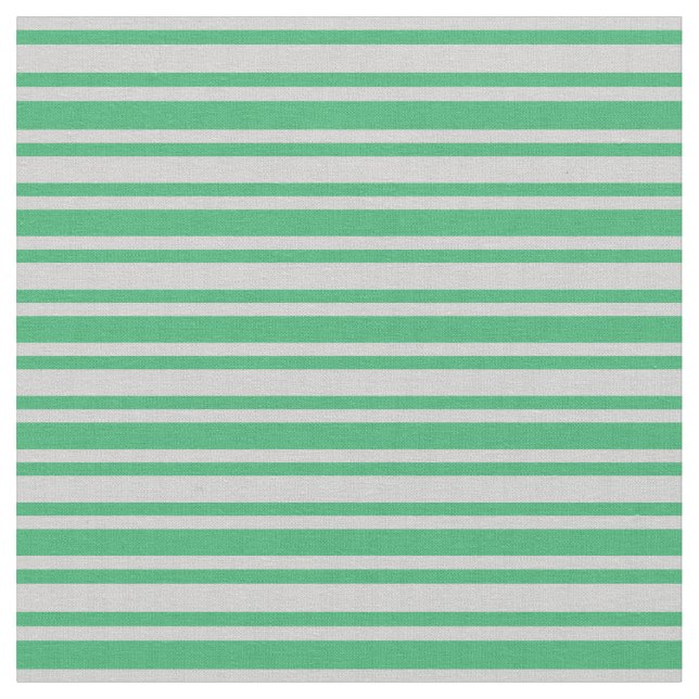 Sea Green & Light Grey Lines/Stripes Pattern Fabric (Close Up)