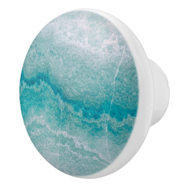 Sea Green Marble Texture Ceramic Knob (Right)
