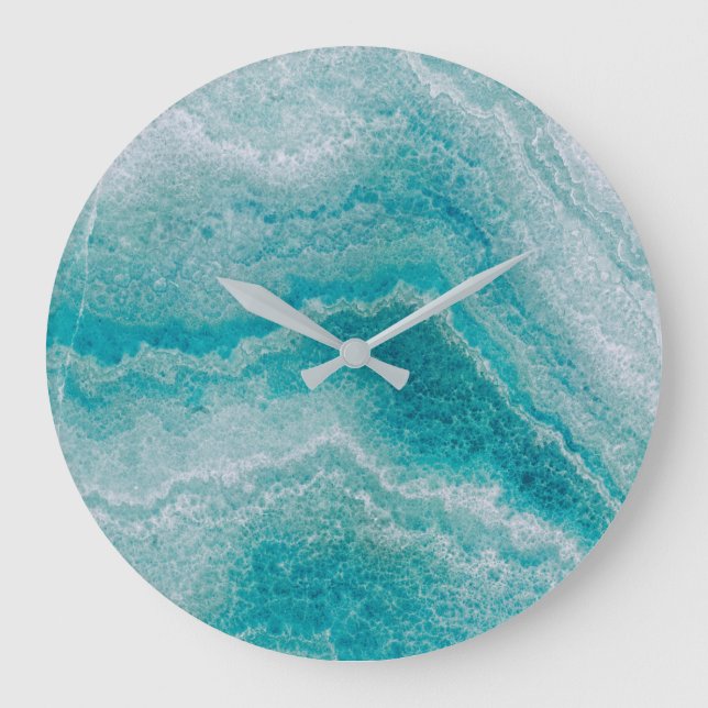 Sea Green Marble Texture Large Clock (Front)