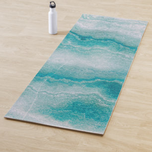 Sea Green Marble Texture Yoga Mat