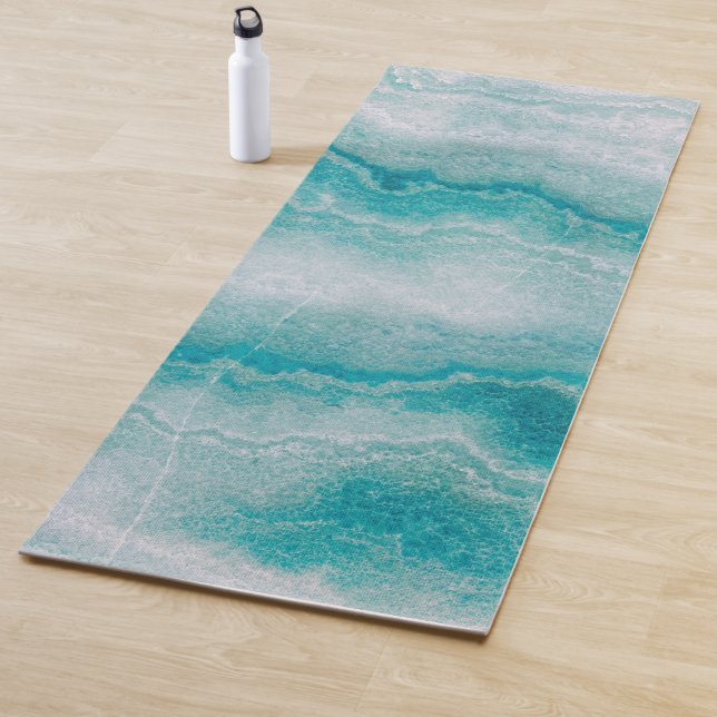 Sea Green Marble Texture Yoga Mat (In Situ)
