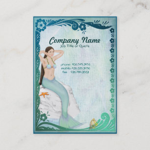 Sea Green Mermaid Fantasy Business Card