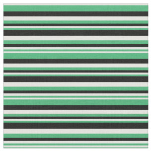 Sea Green, Mint Cream, and Black Pattern Fabric